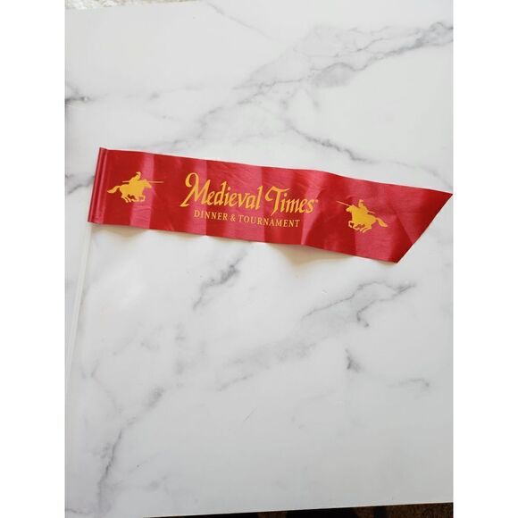 Medieval Times red Knights flag banner Cable Guy costume souvenir cup bundle - Picture 2 of 9